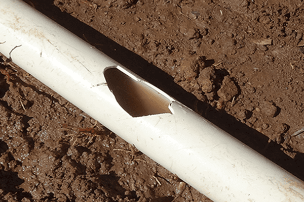 broken pvc pipe